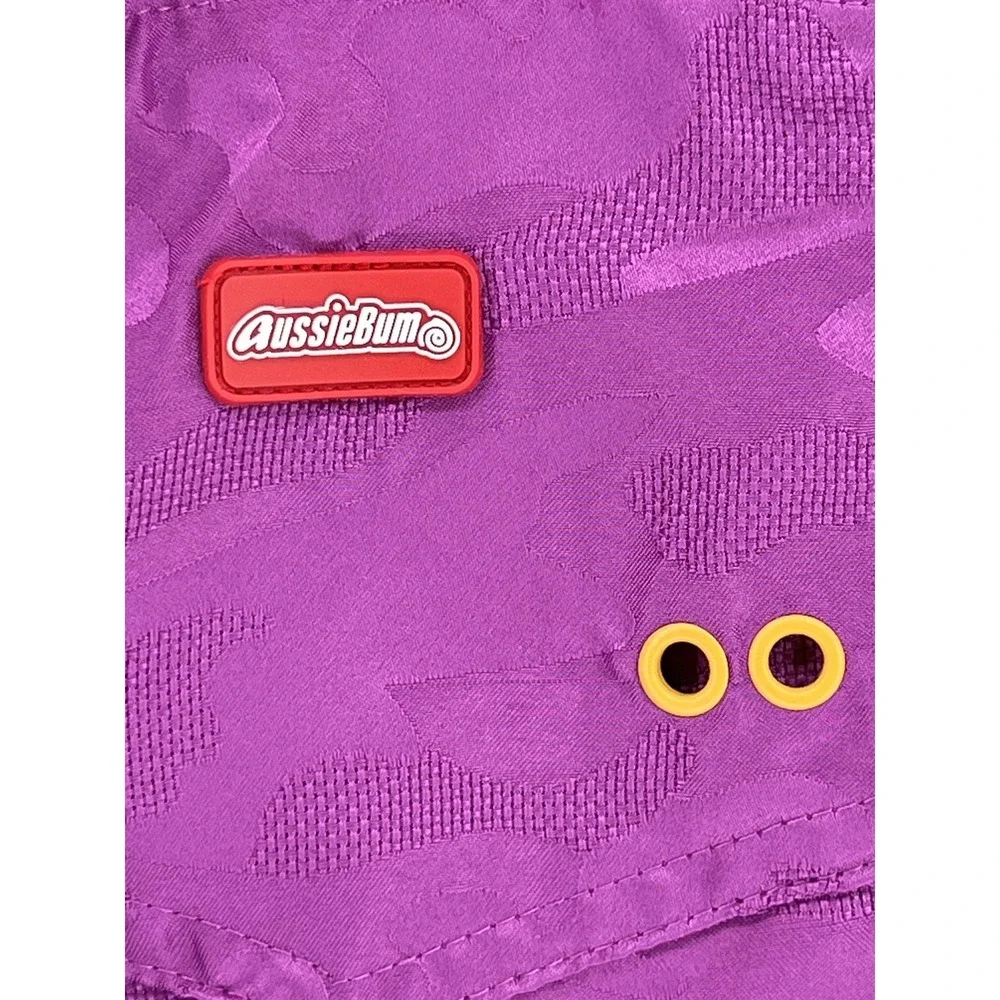 AussieBum Swim Trunks Mens Medium Purple Camo Lined Drawstring Pockets Beach‎